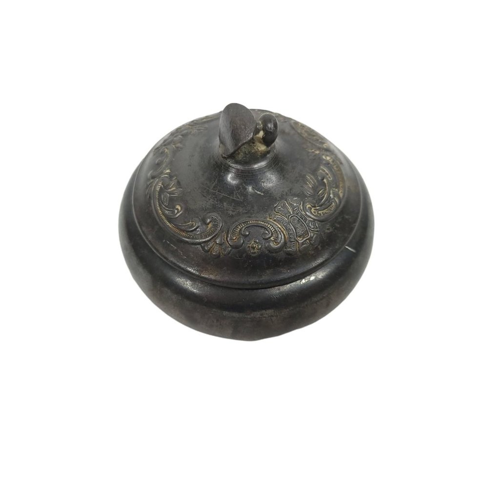 St Louis Silver Co Trinket Button Ring Jewelry Box w Lid Vanity Victorian Ornate - Picture 7 of 9